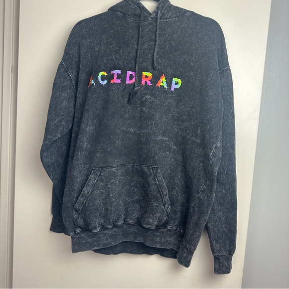 Colortone Soft Washed Black ACID DRIP Chance The Rapper Cotton Comfy Hoodie M - Picture 2 of 14